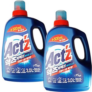 액츠 퍼펙트 베이킹소다 액상세제 본품 프레시 민트, 3L, 2개