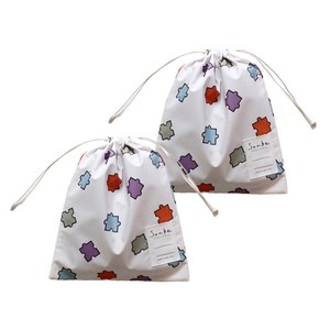 소아베 다용도 방수 조리개 파우치 복주머니 신발주머니 6종 2P, 퍼즐 2P