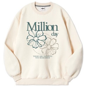 밀리언데이 MILLION DAY M일리오 ILLION BLOSSOM 특양면 맨투맨