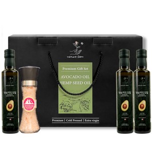 네이처담 아보카도오일 핑크솔트 통후추 4종 선물세트 답례품, 2번(오일3+소금1), 1박스
