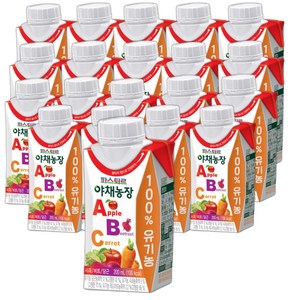 파스퇴르 파스퇴르 야채농장 ABC주스 200ml (20팩) 실온보관, 20개