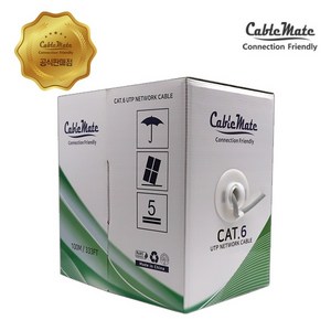 [CableMate] CAT.6 UTP 랜케이블 [그레이/100m] [1롤/박스], 그레이, 1개, 100m