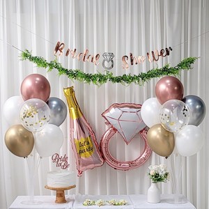 연지마켓 브라이덜샤워 풍선 부케 포함 4인 파티 세트 패키지, 8.브샤심플굿즈 트리플크롬