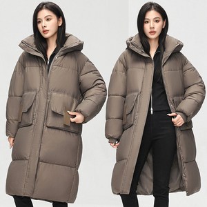 Modern Fashion 여성 심플한 겨울 패딩 롱 후드 자켓 Z05