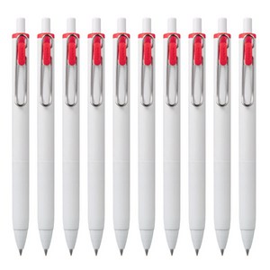 유니볼 one 중성볼펜 UMN-S-38/05 1타(10자루), 1개, 0.38mm-레드
