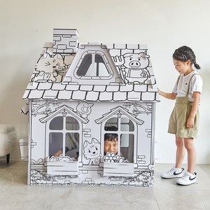 마이하우스3 아기돼지 삼형제 색칠하는 종이집 DIY 어린이선물, 1개