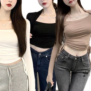 [세인트이브] W6853 슬림핏 볼레로 긴팔 티셔츠