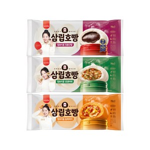 삼립 정통단팥호빵 1봉 + 야채호빵 1봉 + 피자호빵 1봉, 360g, 3개