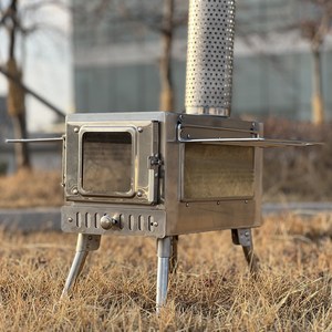 캠파이 캠핑화목난로 펠렛 주물 휴대용 장작 불멍 불보기창 블랙 일반, 스테인리스 큰유리창