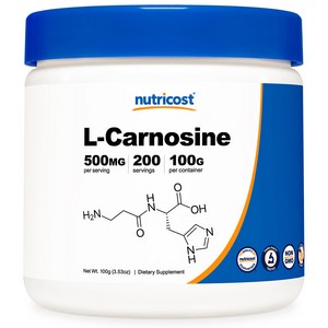 Nutricost L Carnosine Powder 뉴트리코스트 엘 카르노신 파우더 100g, 1개