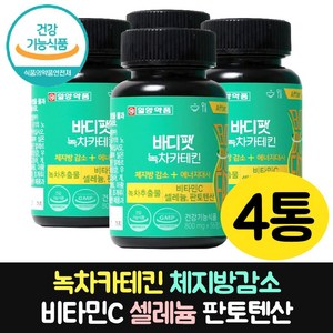체지방 커트 녹차 추출물 카테킨 단기 다이어트 건강한 다이어트, 4개, 56정