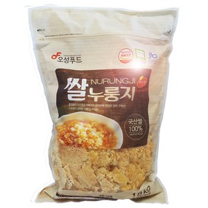 오성푸드 1.8kg 대용량 쌀누룽지 김제평야쌀 전통방식 그대로 고소하고 구수함 웰빙 간편식 누룽지요리 청정 도내산 쌀100% 사용 간식 누룽지탕 소포장, 1개