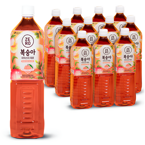 맥널티커피 복숭아 아이스티 제로, 1.5L, 12개