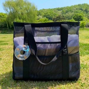 골드하이 메쉬 비치백 빅사이즈 망사 숄더백 물놀이가방 튜브키링