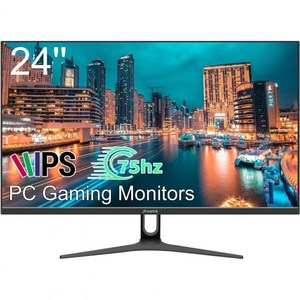 PC 게이밍 모니터 24인치 LED 풀 HD 1080P HDMI VGA IPS 패널 75Hz FeeSync 기술 99 sRGB 낮은 블루 라이트 플리커 프리 울트라 슬림 오피, [관부가세포함] PC 게이밍 모니터 24인치 LED 풀