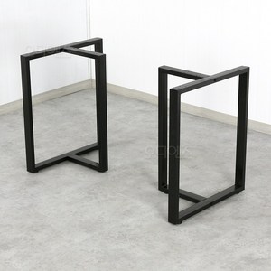 오디엔즈 RB08 입체형 테이블다리 블랙분체도장 25x50각파이프 DIY철제발통, 중형사이즈-1세트(2개)