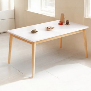 자시민 네츄럴 원목 4인 식탁 1200, 4인용, 샤인화이트