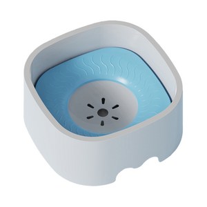 Sgirl 강아지 고양이 플로팅 물그릇 사레방지 애완견 급수기, 블루+화이트, 1개