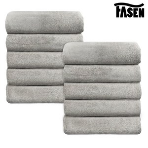 FASEN 호텔수건 먼지없는수건 128g 고급수건, 연그레이, 10개