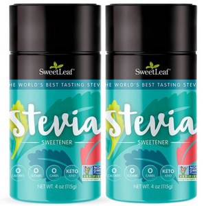 SweetLeaf 스테비아 파우더 셰이커 4Oz Ea(3개 팩) 제로 칼로리 감미료 케토의 식물성 설탕 대체품 비 GMO 103026, 3개, 115g