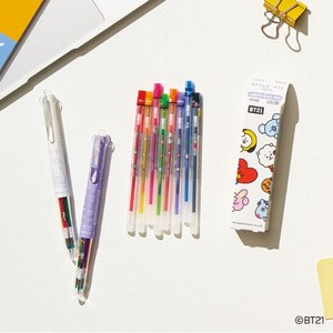 유니 스타일핏 중성펜 리필 0.38mm BT21, RED／TATA