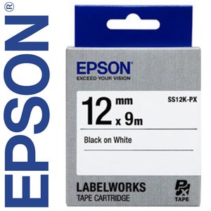 *정품* [ EPSON ] 라벨테이프, SS12K-PX [12mm 백색/검정글씨], 1개