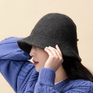 여성 울니트 버킷햇 겨울 페도라 따뜻한 모자