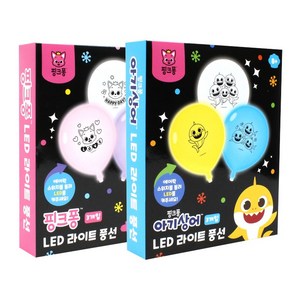 케이커머스 핑크퐁 아기상어 LED 라이트 풍선세트 3P, 핑크퐁_LED라이트풍선, 1개