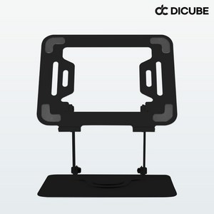 디큐브 휴대용 접이식 높이조절 360도 회전 맥북 노트북 거치대 받침대, 블랙