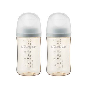 [더블하트] 모유실감 3세대 PPSU 새벽그레이 240ml 트윈팩, 2개