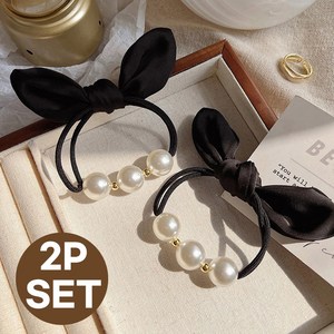 로르블랑 59컬렉션 바니 리본 진주 머리끈 세트