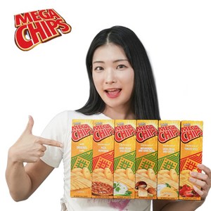 메가칩스 포테이토칩 6가지맛 한세트, 1세트, 100g