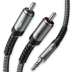 코드웨이 3.5mm AUX to 2RCA 스테레오 오디오 케이블, 1개, 5m