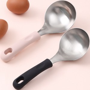 1+1 스텐304 실리콘손잡이 스텐국자 서빙스푼 국자, 핑크1개+블랙1개, 1세트