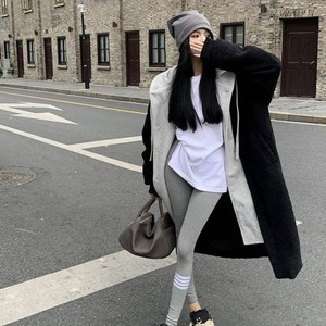 모던페이보릿 여성 뽀글이 롱 후리스 후드