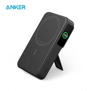 ANKER 앤커 Anke MagGo 파워 뱅크 Qi2 인증 15W 초고속 MagSafe 호환 모바일 충전기 스마트 디스플레이 및 접이식 스탠드가 포함된 10 000mAh