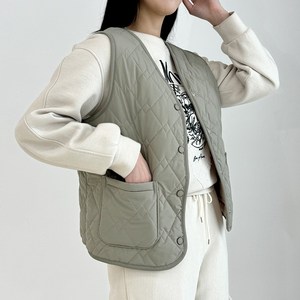 카멜 양모 경량 패딩조끼