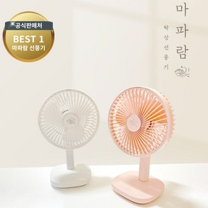 마파람 무선 탁상용 선풍기 좌우회전 저소음 휴대용, 화이트
