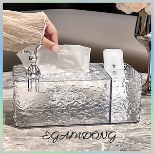 이감동 리모컨 정리 곽티슈 케이스 홀더, 1개, 물결화이트