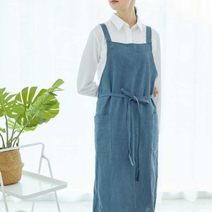 유니스토어 투머치 고퀄 린넨 앞치마, 블루(A-838), 1개