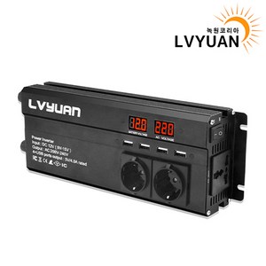 녹원 유사계단파 차량용 2000W 인버터 220V 60hz 한국형 KC인증, 1개, 블랙 용량 2600W 전압 12V