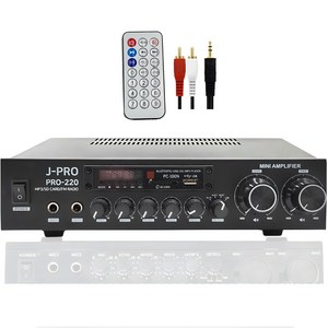 J-PRO 국산앰프 PRO-220 2채널 220W 블루투스 카페 업소용 매장용 앰프+리모콘+PC선 1.5M 포함, J-pro SM-200Q