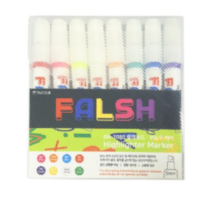 투코비 falsh 형광 화이트 블랙 윈도우마카펜 8색 세트, 5set