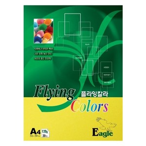 삼원 칼라복사용지 플라잉칼라 A4 120g 20매 칼라복사지, E7 밝은노랑색