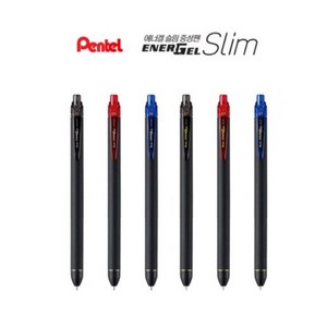 Pentel 펜텔 에너겔 슬림 볼펜 (BLN435R1 BL437R1), 0.7-흑색