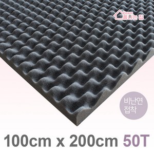 폼나는집 100x200cm/50T 계란판 방음스펀지 방음재 흡음재 셀프시공, 100x200cm/50T/비난연/접착, 1개