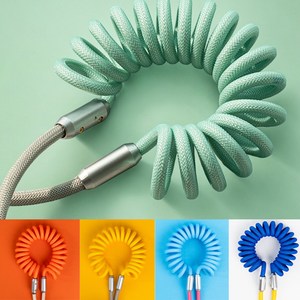 베스트비비 스프링 고속 충전 USB-C타입 케이블, 1개, 민트, 65cm