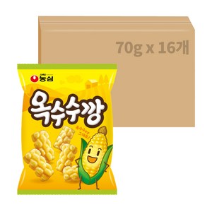 농심 옥수수깡 과자, 70g, 16개