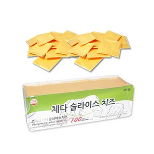 코리원 체다 슬라이스 치즈 100매 (피자 치즈 햄버거), 1.8kg, 1개