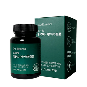 아워에센셜 프리미엄 양춘사 추출물 1 000mg 바나바잎 식약처 해썹인증, 1개, 60정